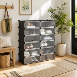 Practical Black Shoe Rack Organizer for Home Use 94.5x36.5x106cm