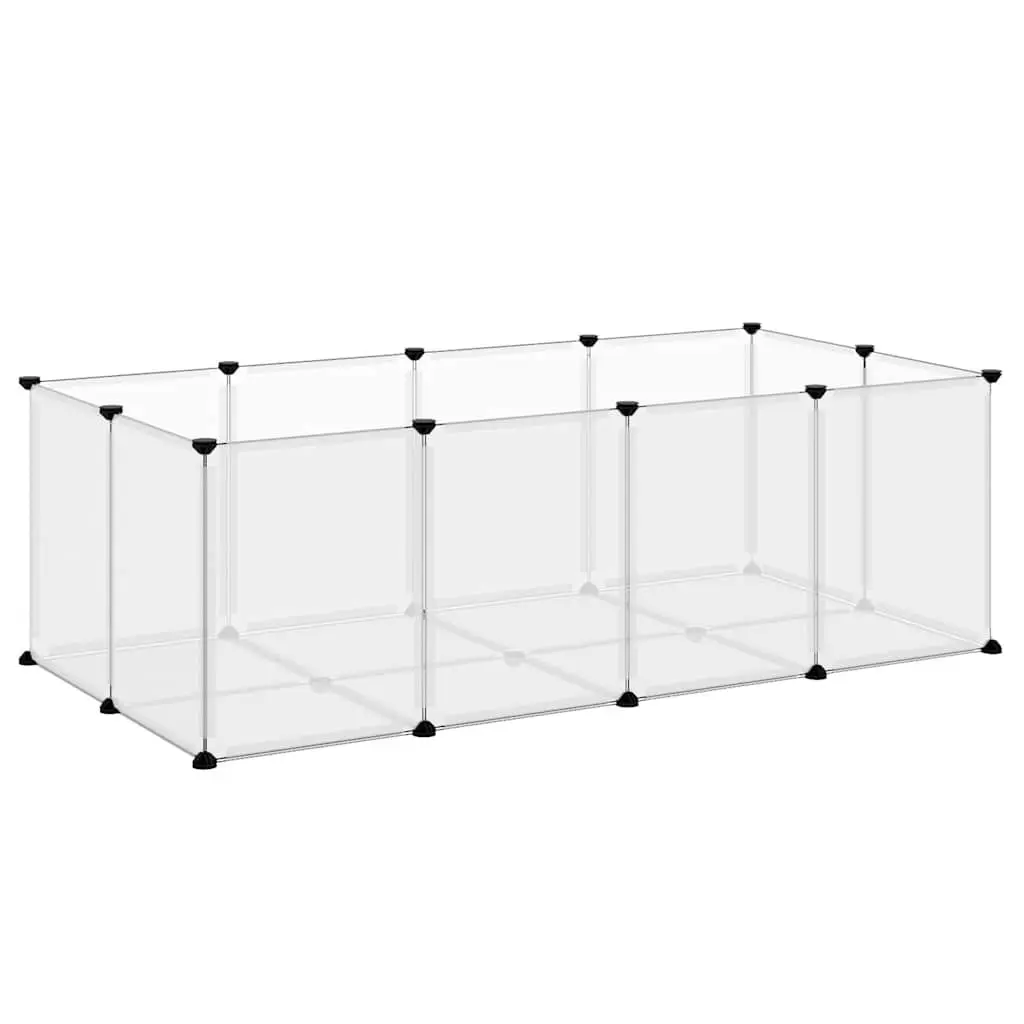 Small Animal Cage Transparent PP Plastic Steel Frame Enclosure Play Pen Rabbits