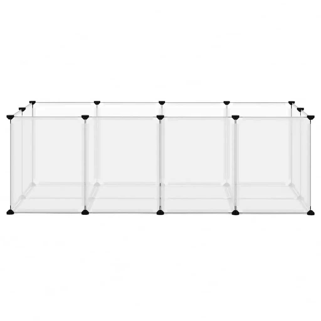 Small Animal Cage Transparent PP Plastic Steel Frame Enclosure Play Pen Rabbits