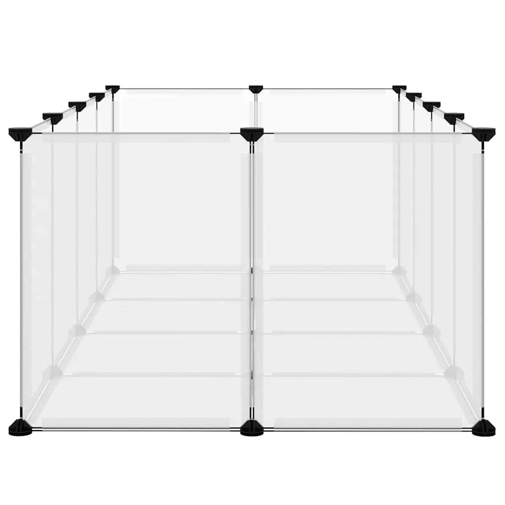 Small Animal Cage Transparent PP Plastic Steel Frame Enclosure Play Pen Rabbits