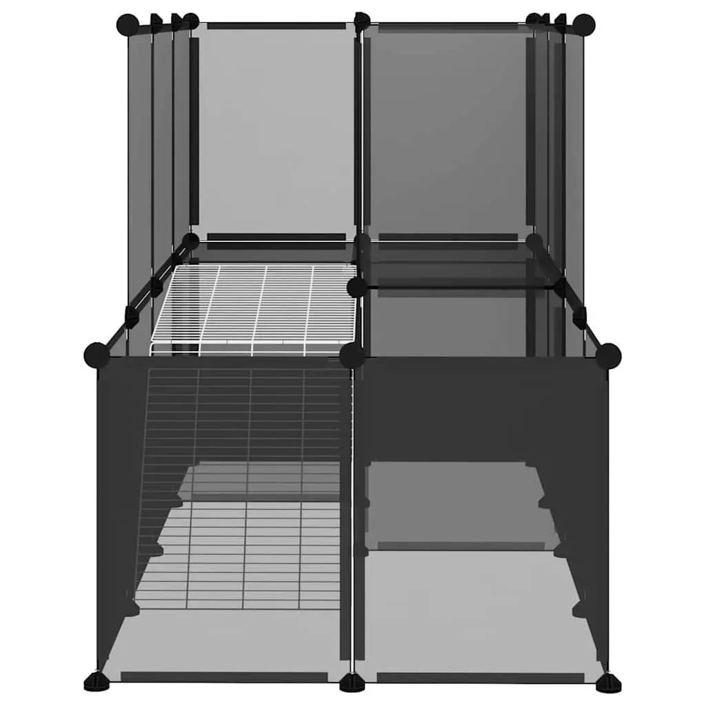 Small Animal Cage Black Indoor Outdoor Pet Enclosure Playpen PP Steel Frame