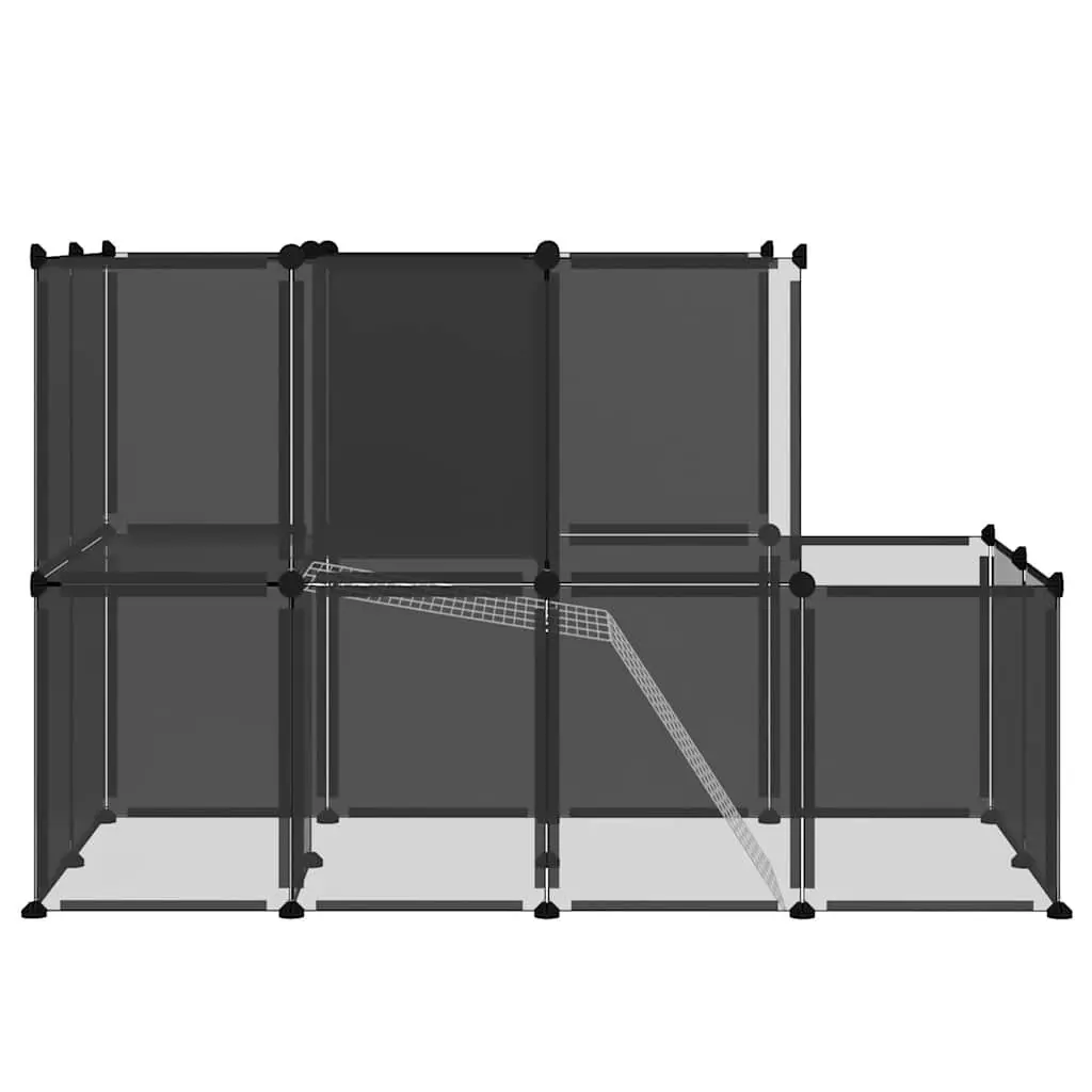 Small Animal Cage Black Indoor Outdoor Pet Enclosure Playpen PP Steel Frame