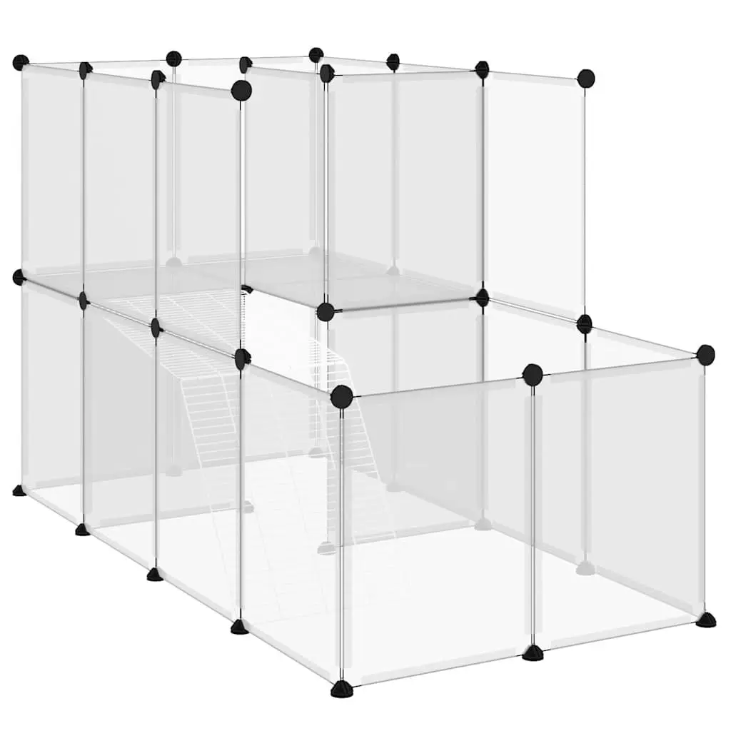 Small Animal Cage Transparent PP Plastic Panels Steel Frame 142 x 74 x 93 cm
