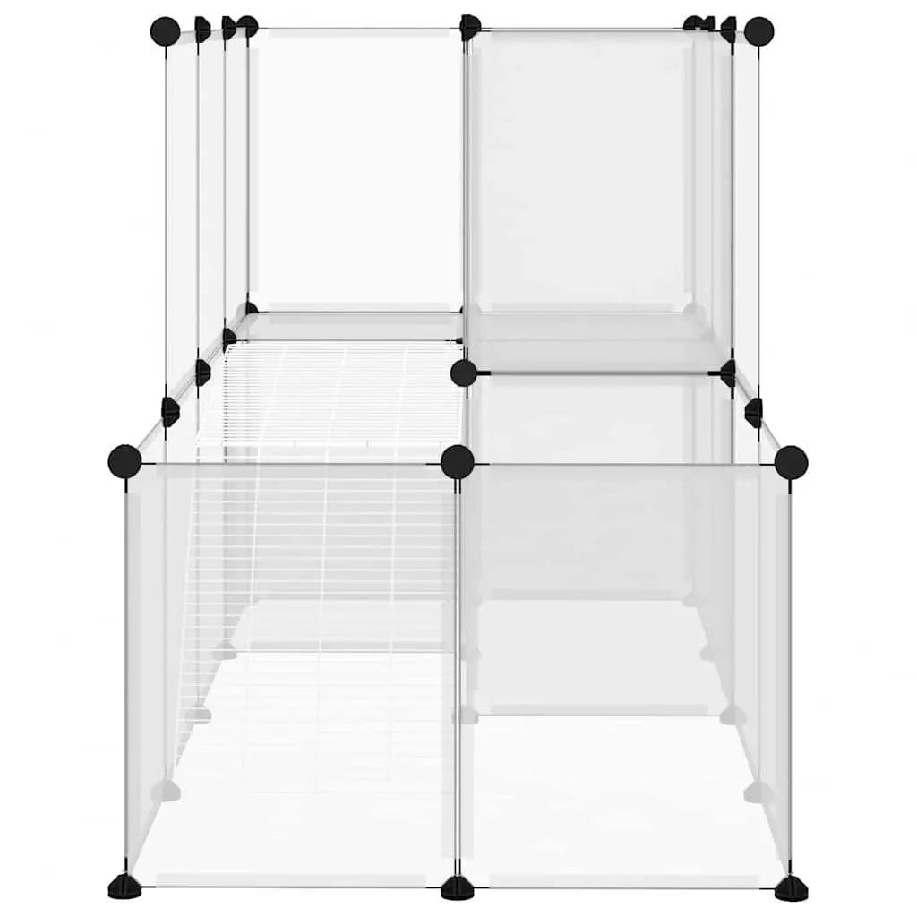 Small Animal Cage Transparent PP Plastic Panels Steel Frame 142 x 74 x 93 cm