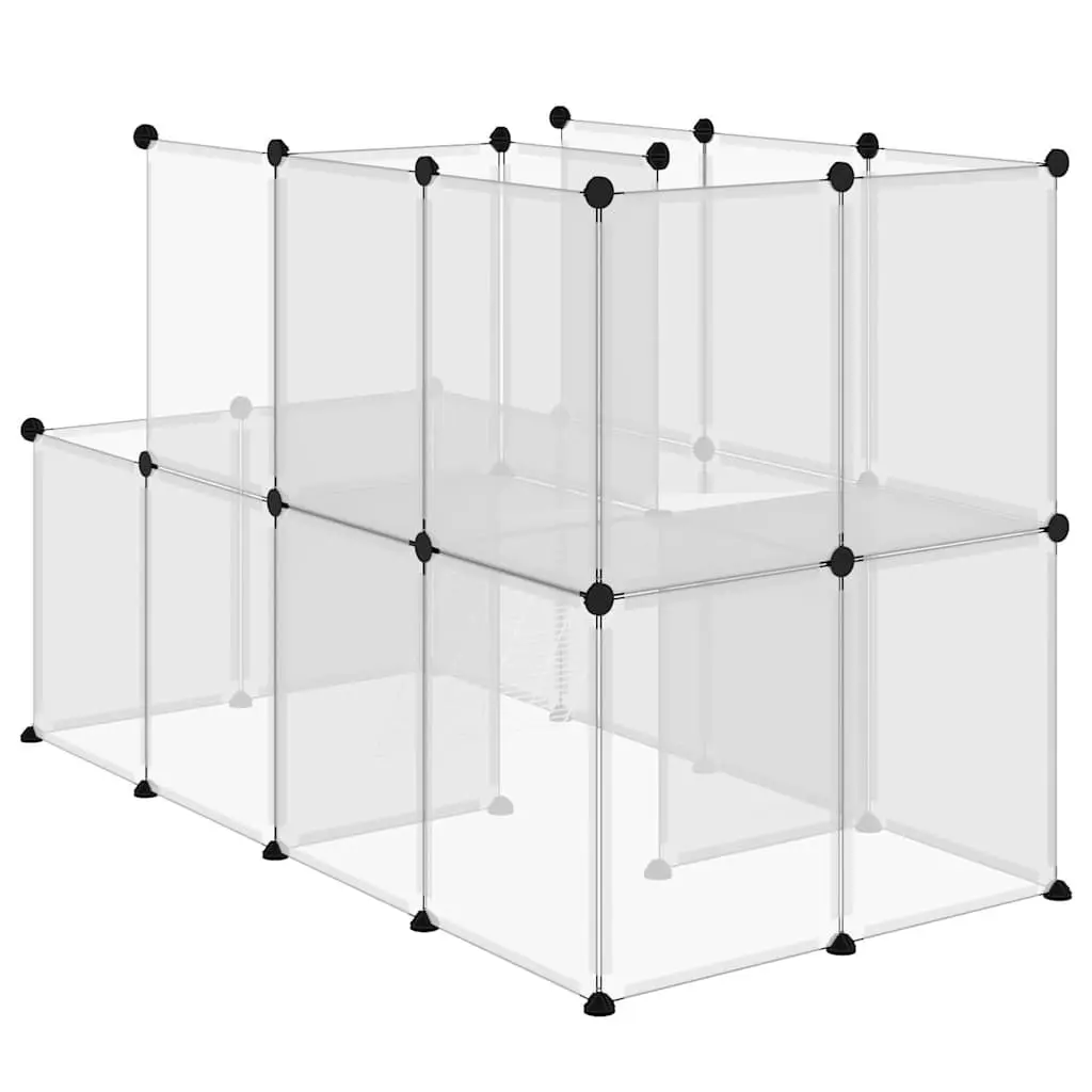 Small Animal Cage Transparent PP Plastic Panels Steel Frame 142 x 74 x 93 cm