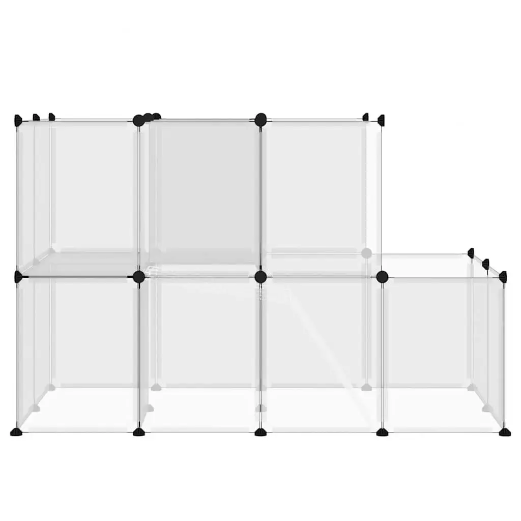 Small Animal Cage Transparent PP Plastic Panels Steel Frame 142 x 74 x 93 cm