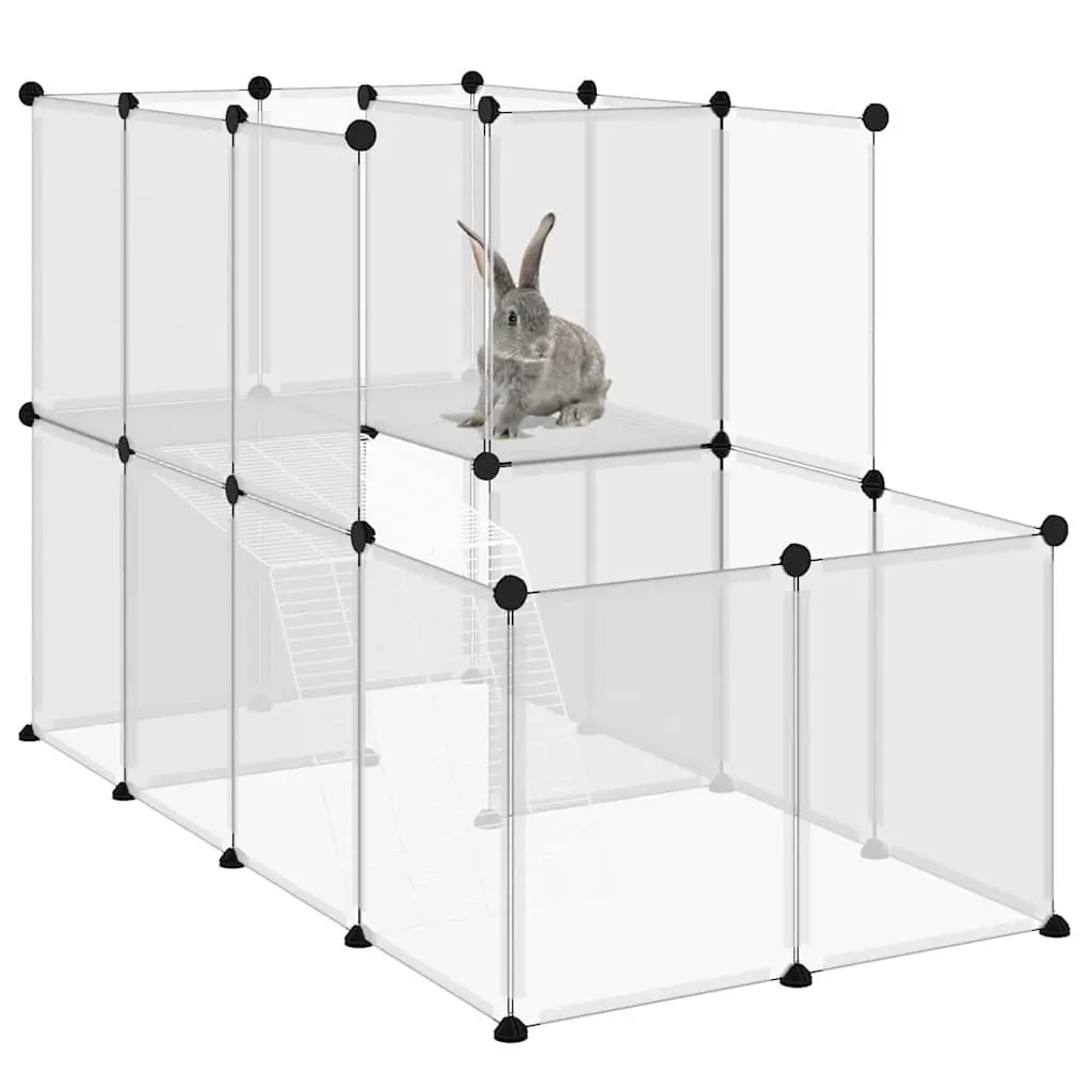 Small Animal Cage Transparent PP Plastic Panels Steel Frame 142 x 74 x 93 cm