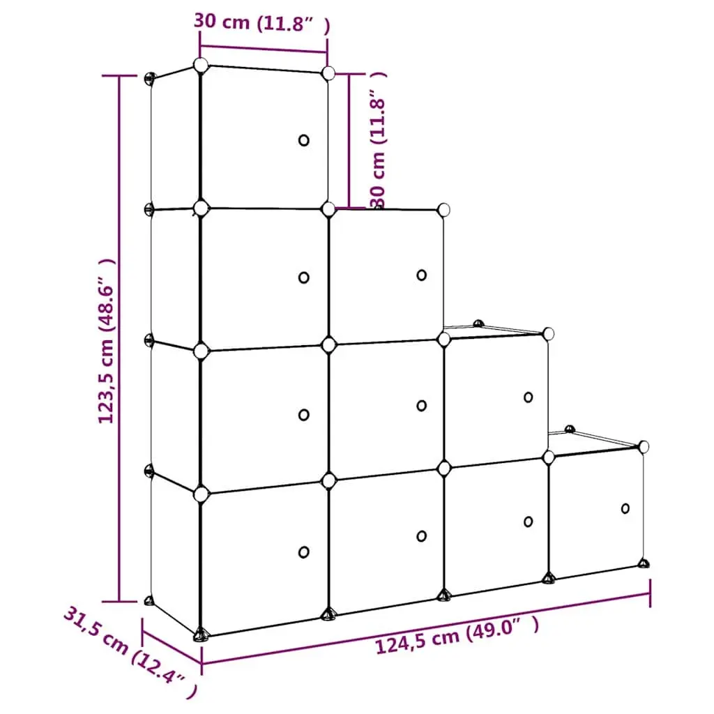 Kids 10-Cube Storage Cabinet for Organized Spaces
