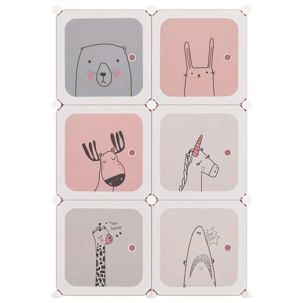 Storage Solutions with Pink Cube Cabinet for Kids