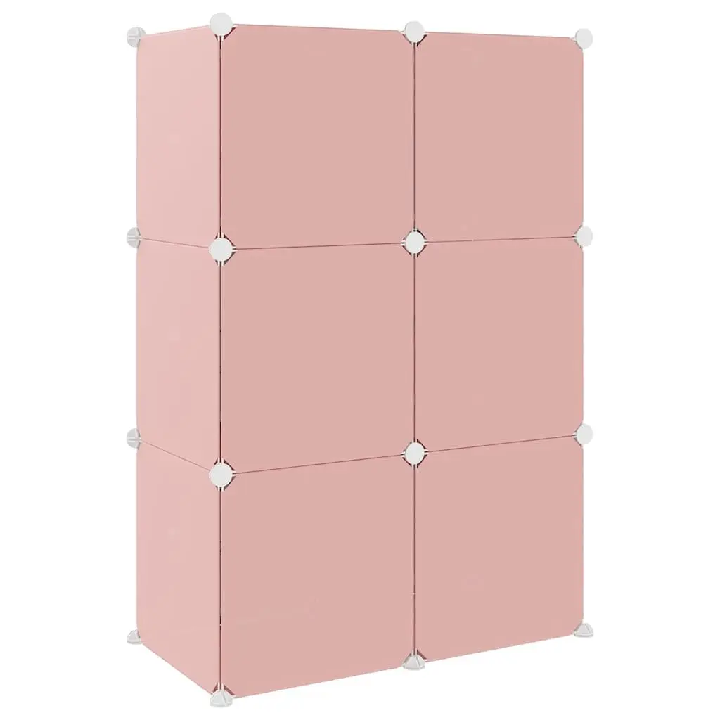 Storage Solutions with Pink Cube Cabinet for Kids