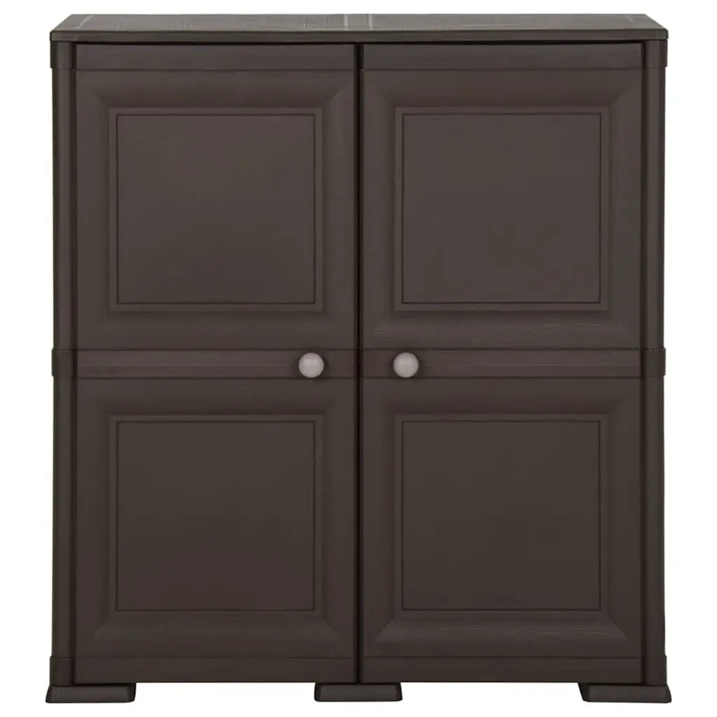 Plastic Storage Cabinet Compact Brown 79x43x85.5cm Organiser for Home and Office