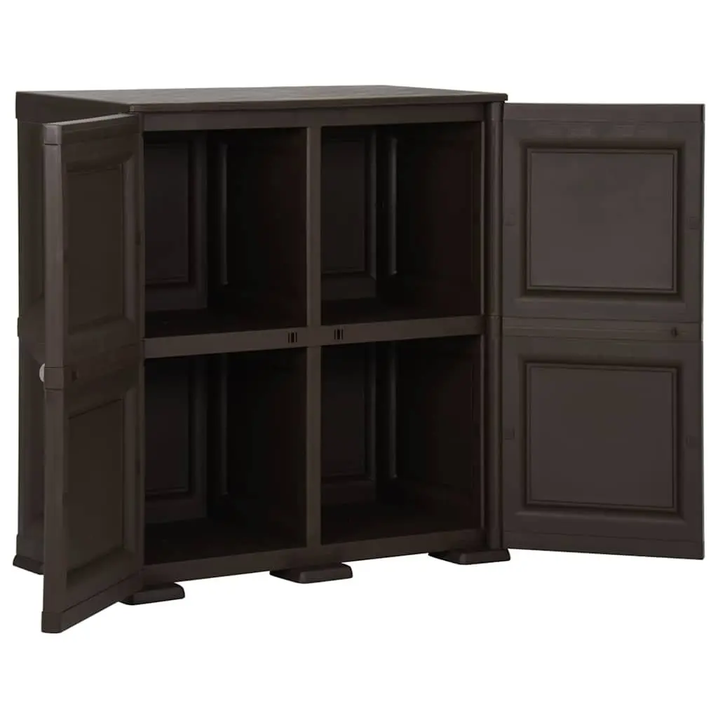 Plastic Storage Cabinet Compact Brown 79x43x85.5cm Organiser for Home and Office