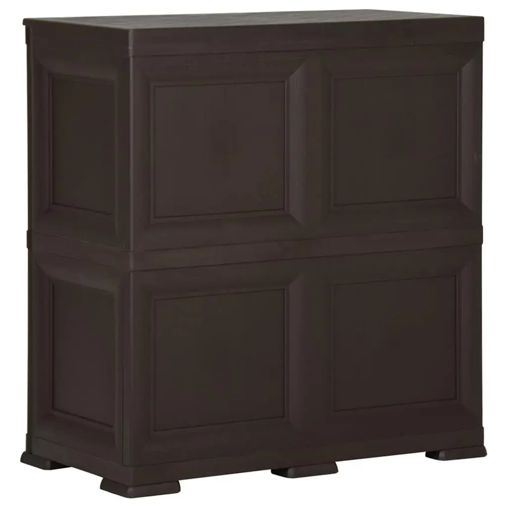 Plastic Storage Cabinet Compact Brown 79x43x85.5cm Organiser for Home and Office