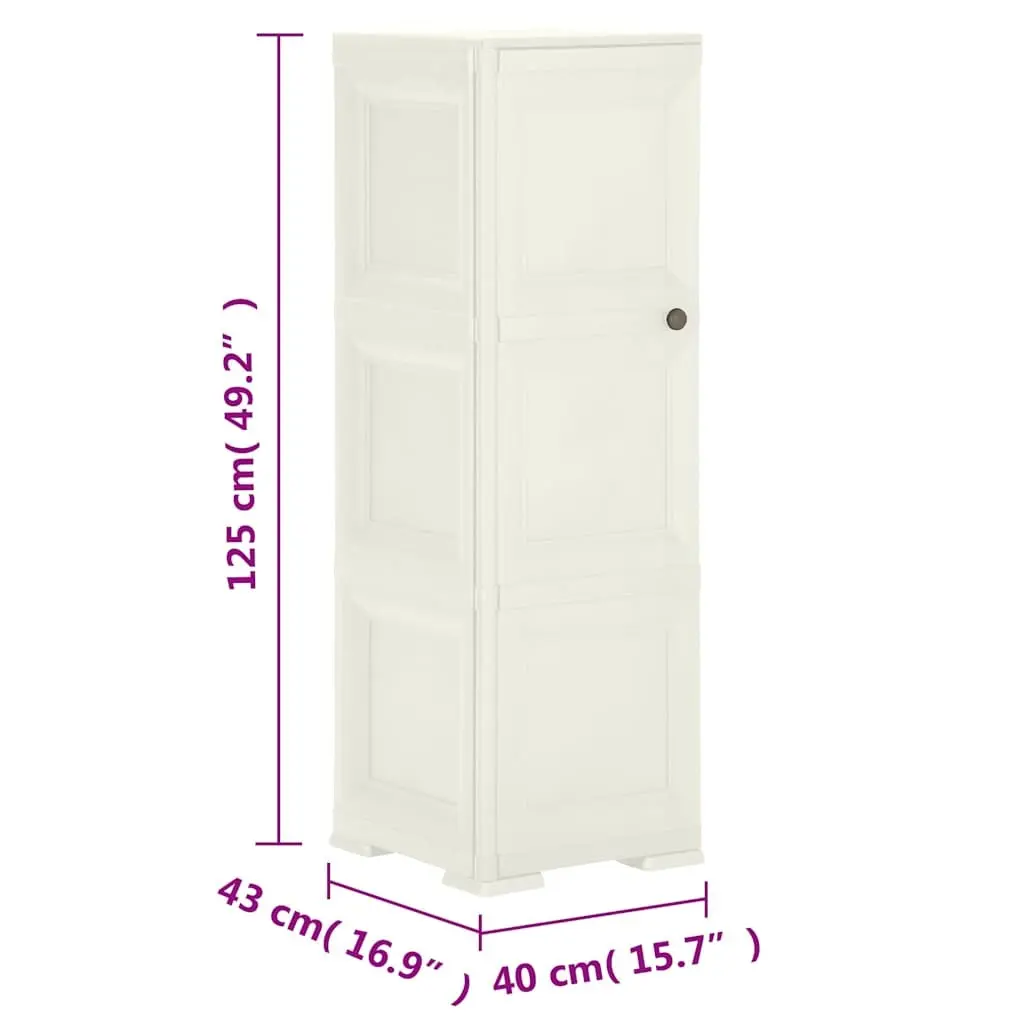 Cream Plastic Storage Cabinet for Home and Office