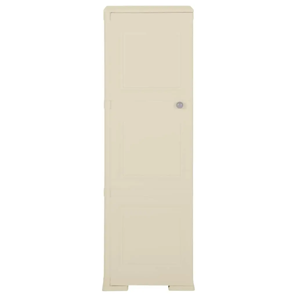 Plastic Storage Cabinet 40x43x125 cm White Wood Design Organiser Locker