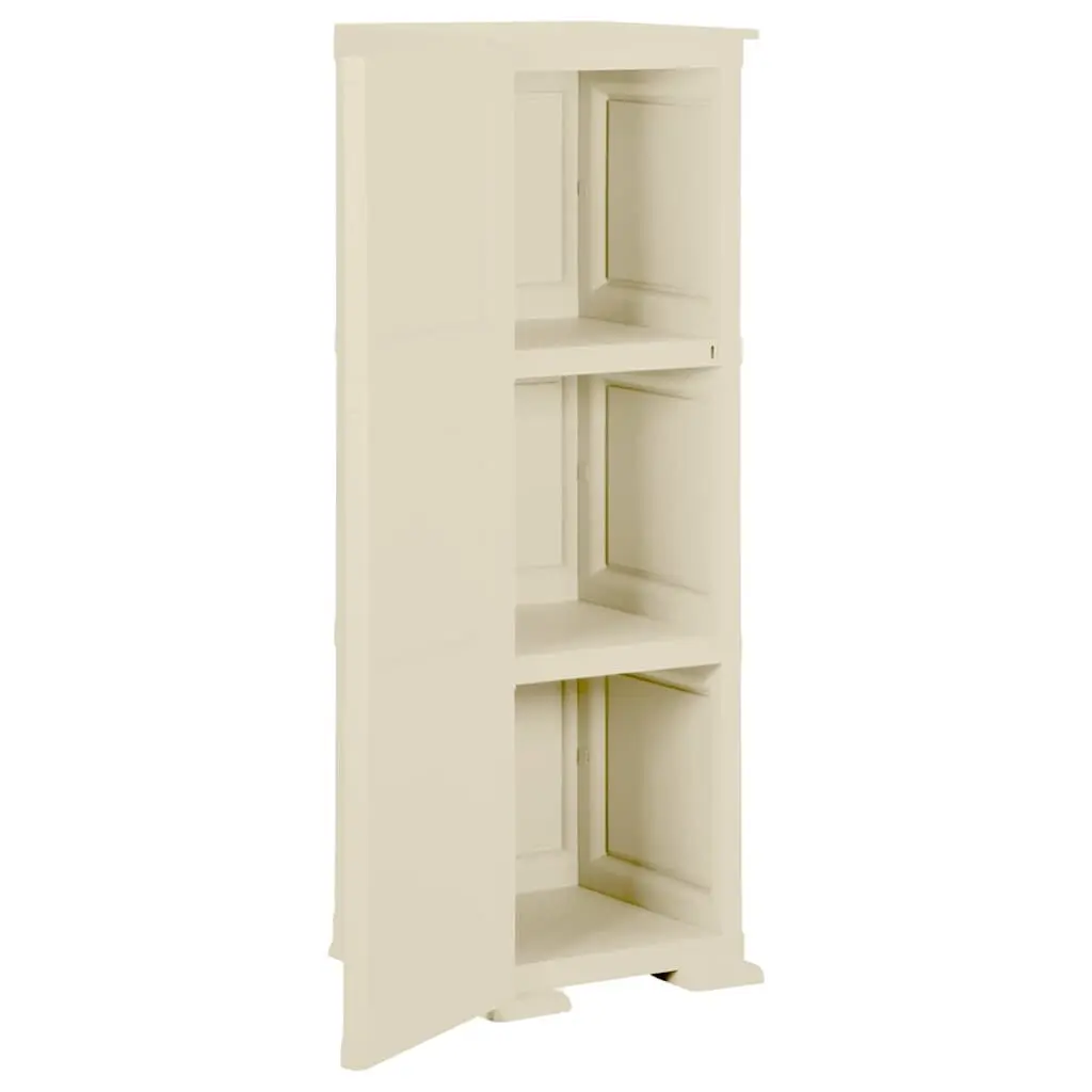 Plastic Storage Cabinet 40x43x125 cm White Wood Design Organiser Locker