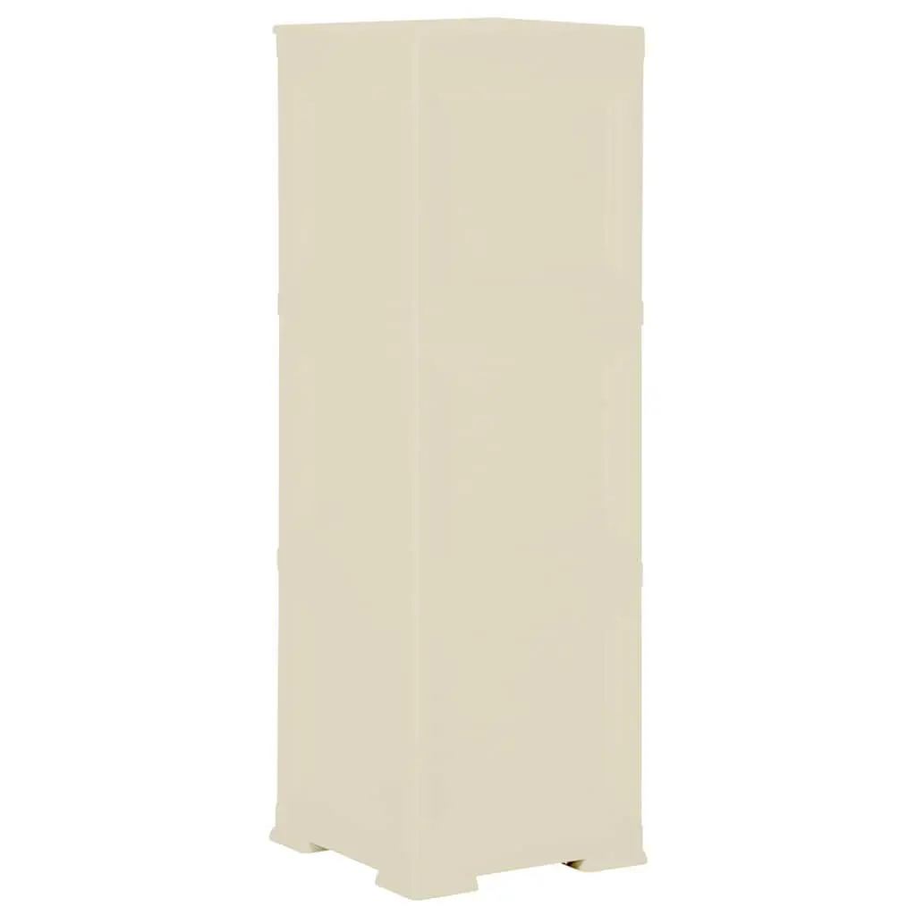 Plastic Storage Cabinet 40x43x125 cm White Wood Design Organiser Locker