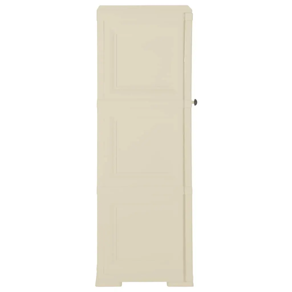 Plastic Storage Cabinet 40x43x125 cm White Wood Design Organiser Locker