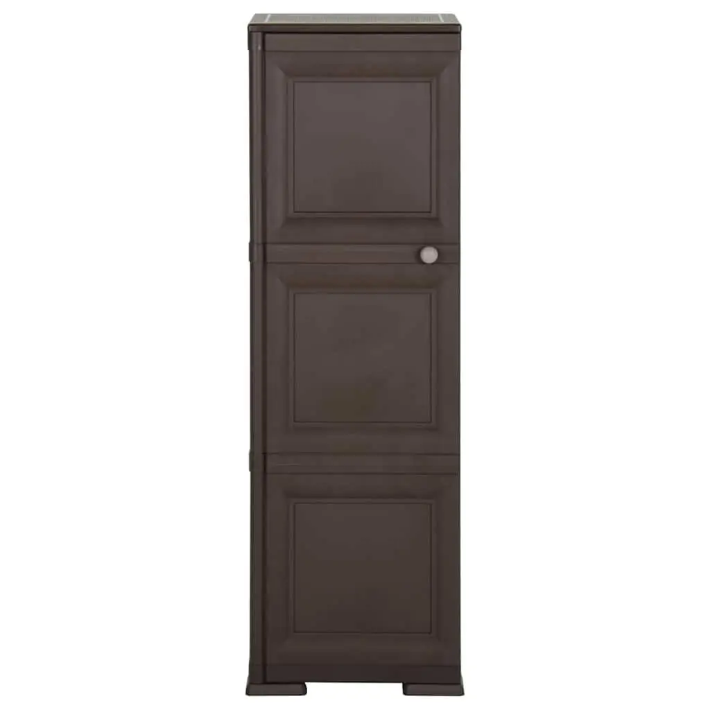 Storage Cabinet 40x43x125cm Brown Plastic Organiser Cupboard Home Office
