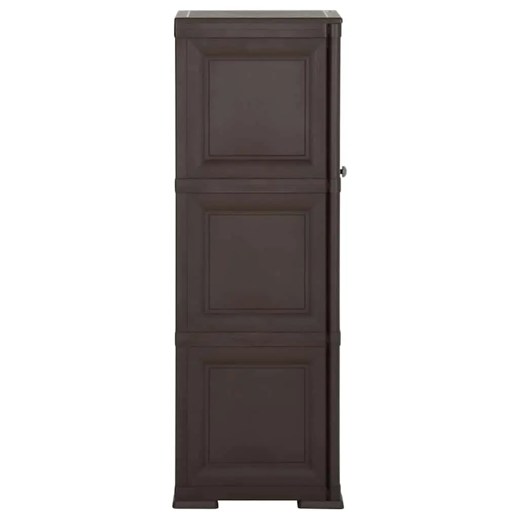 Storage Cabinet 40x43x125cm Brown Plastic Organiser Cupboard Home Office