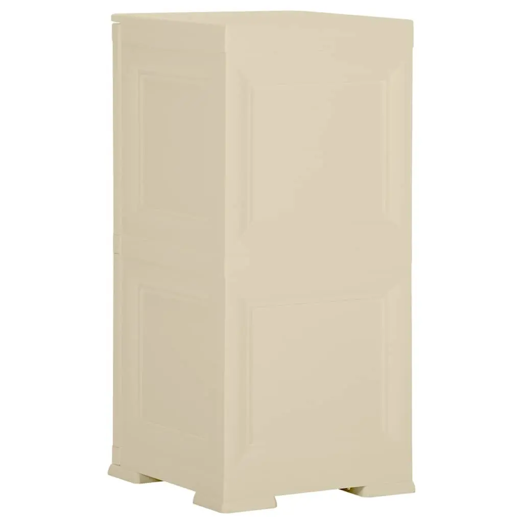 Storage Cabinet 40x43x85.5 cm Plastic White Wood Design Home Organiser
