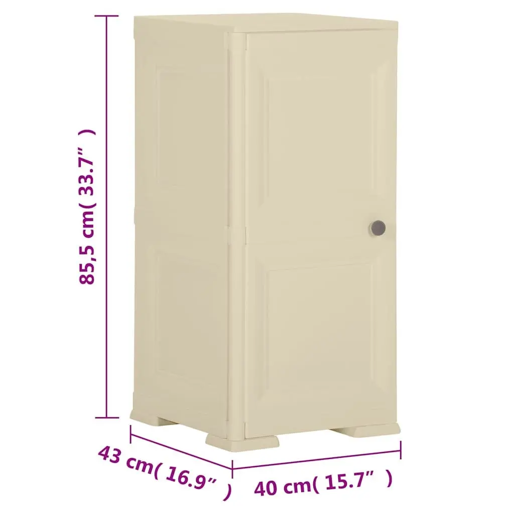 Storage Cabinet 40x43x85.5 cm Plastic White Wood Design Home Organiser