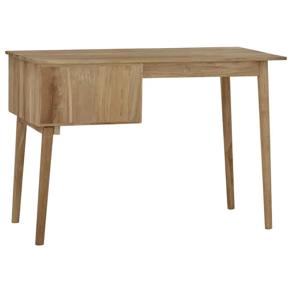 Solid Wood Desk with 2 Drawers Brown Office Writing Table Home Furniture