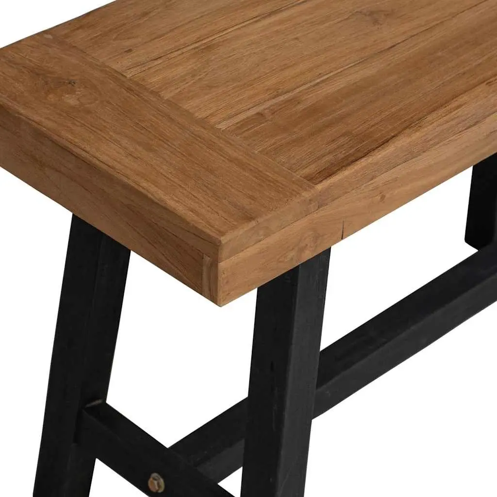 Solid Wood Teak Bench 80cm Brown