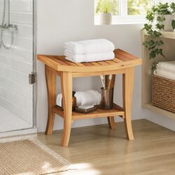 Versatile Wooden Bathroom Side Table for Shower Essentials 50x35x45cm