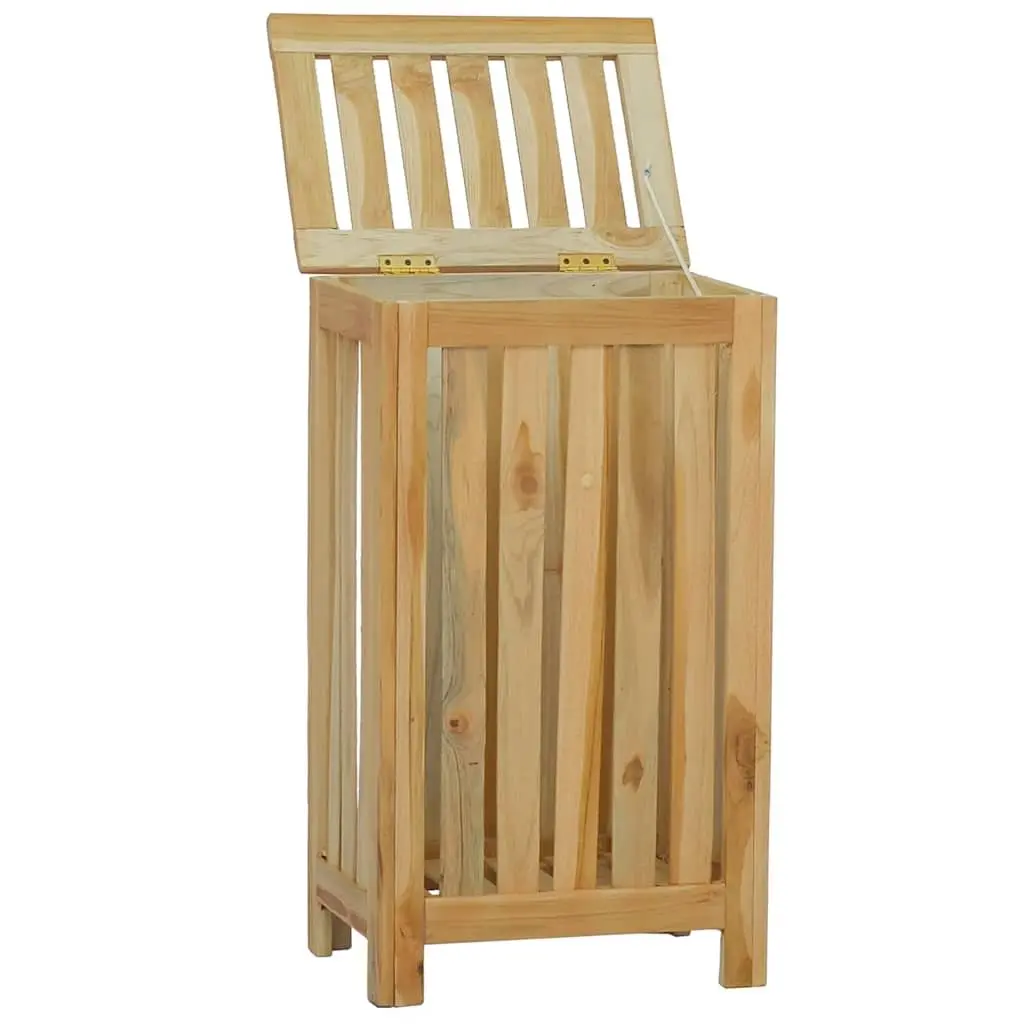 Laundry Basket Solid Wood Wash Bin Brown Storage Hamper Bathroom Bedroom