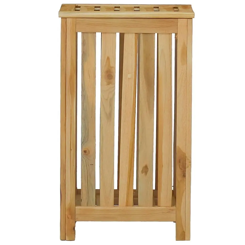 Laundry Basket Solid Wood Wash Bin Brown Storage Hamper Bathroom Bedroom