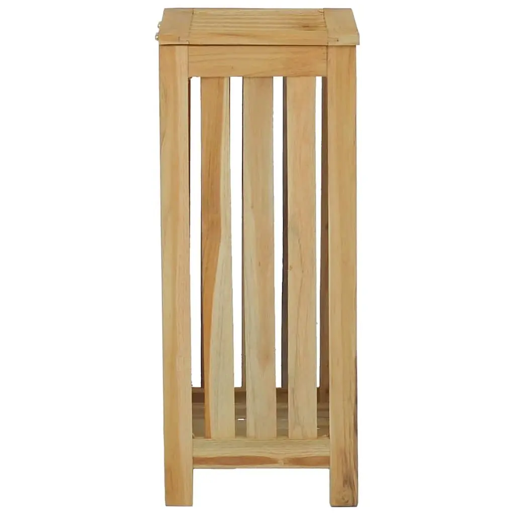 Laundry Basket Solid Wood Wash Bin Brown Storage Hamper Bathroom Bedroom