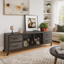 Functional Silver TV Cabinet for Home Use