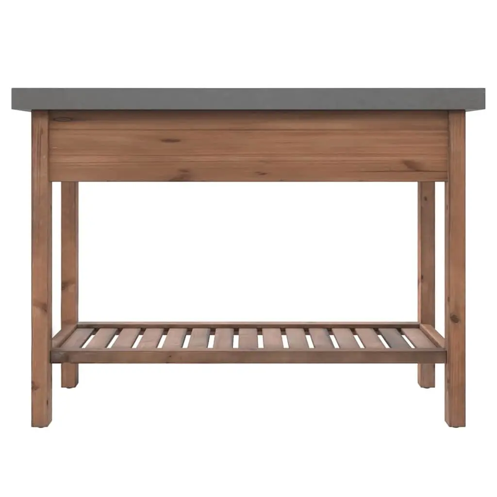 Console Table Solid Fir Wood Iron Top 110x35x80 cm Brown with Drawers Shelf Storage Accent Side Hallway