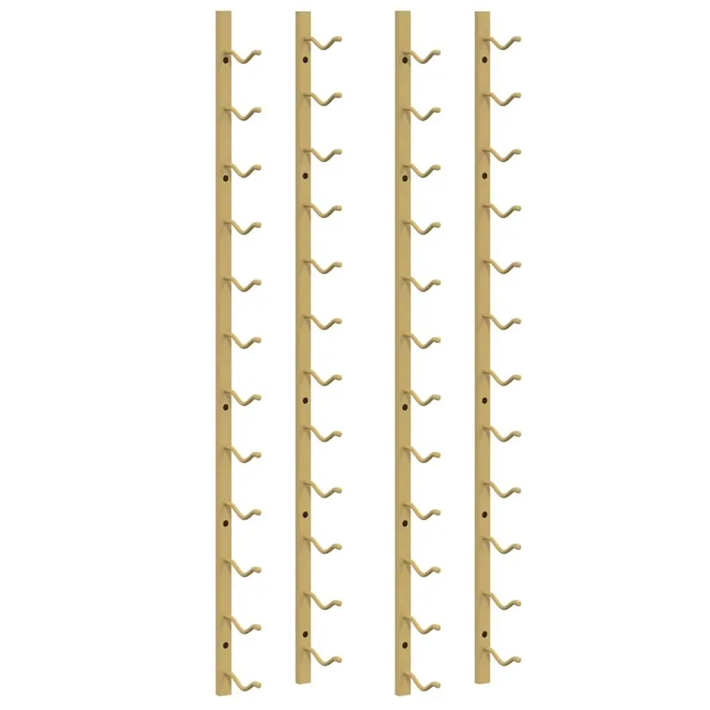 Wall Mounted Wine Rack Iron Set of 2 12 Bottle Storage Gold Modern