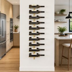10-Bottle Gold Wine Rack for Home Use