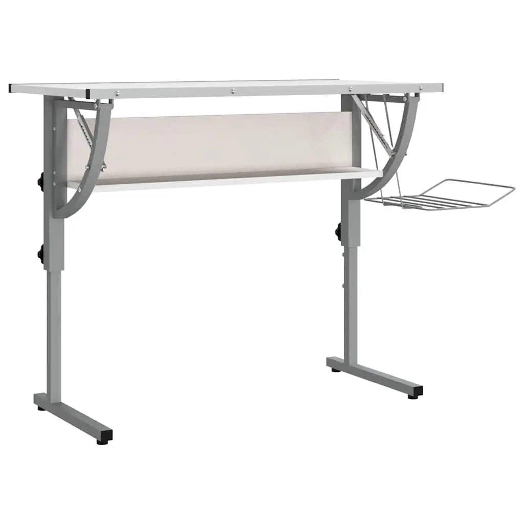 Craft Desk Engineered Wood Adjustable 110x53x(58-87)cm White Grey