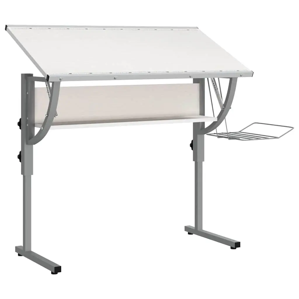 Craft Desk Engineered Wood Adjustable 110x53x(58-87)cm White Grey