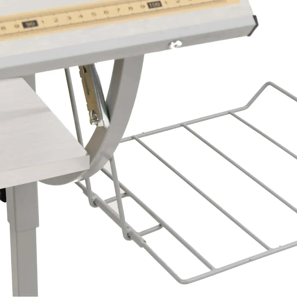 Craft Desk Engineered Wood Adjustable 110x53x(58-87)cm White Grey