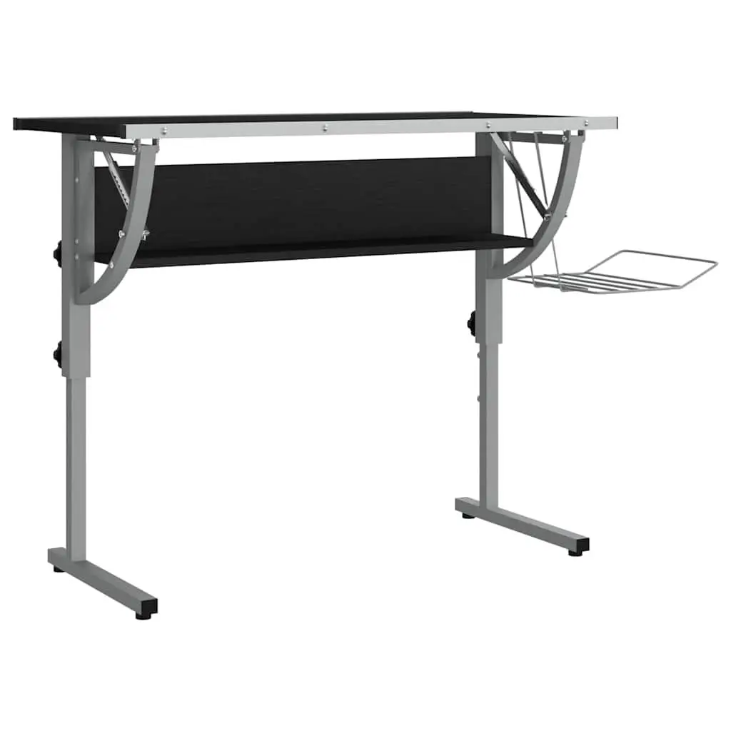Craft Desk Adjustable Angle Engineered Wood Steel 110 x 53 x 58-87 cm Black Grey
