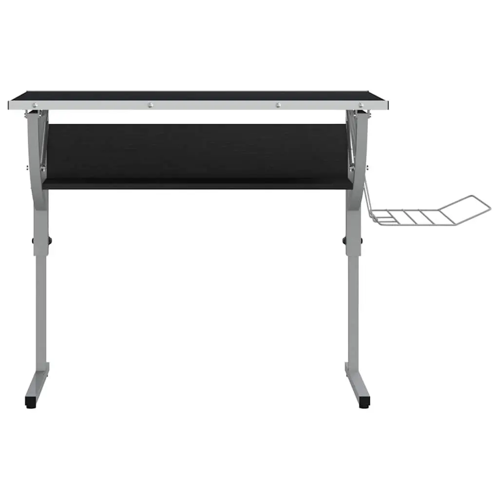 Craft Desk Adjustable Angle Engineered Wood Steel 110 x 53 x 58-87 cm Black Grey