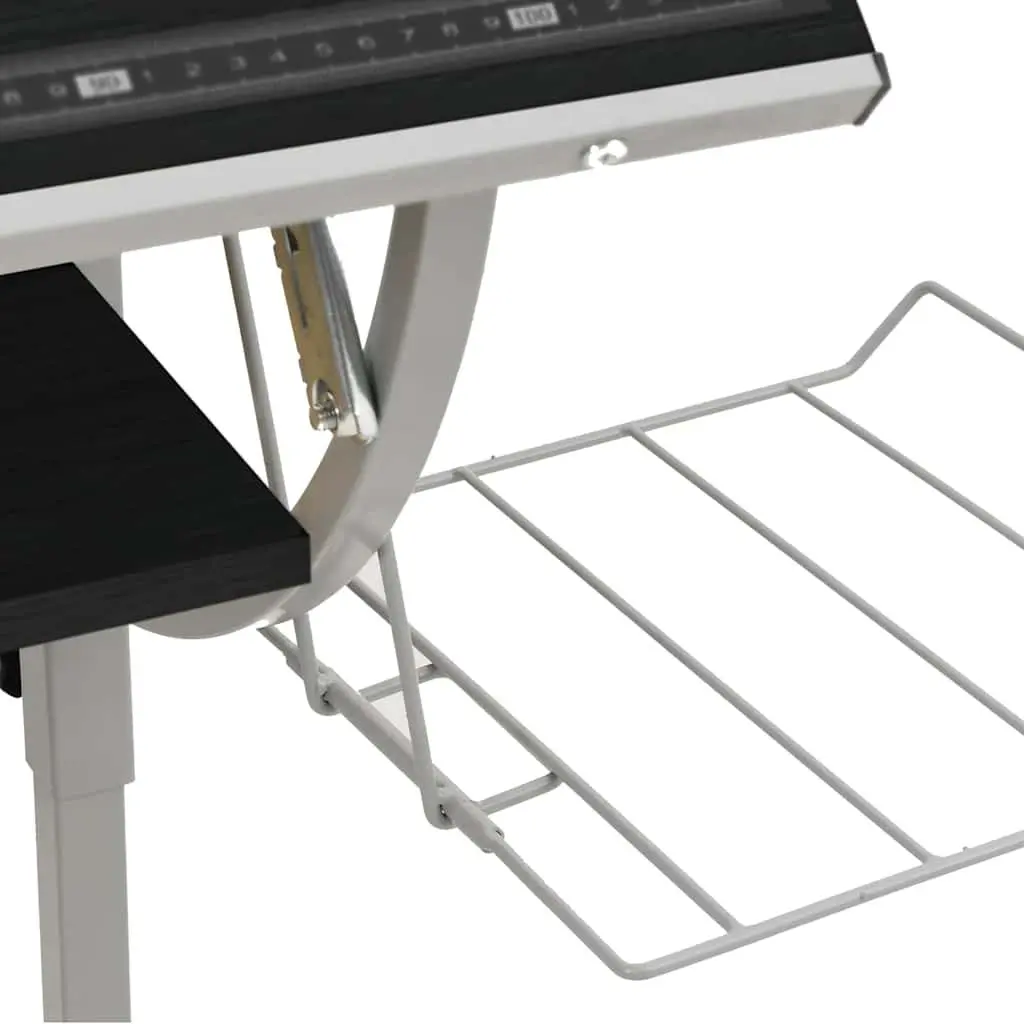 Craft Desk Adjustable Angle Engineered Wood Steel 110 x 53 x 58-87 cm Black Grey