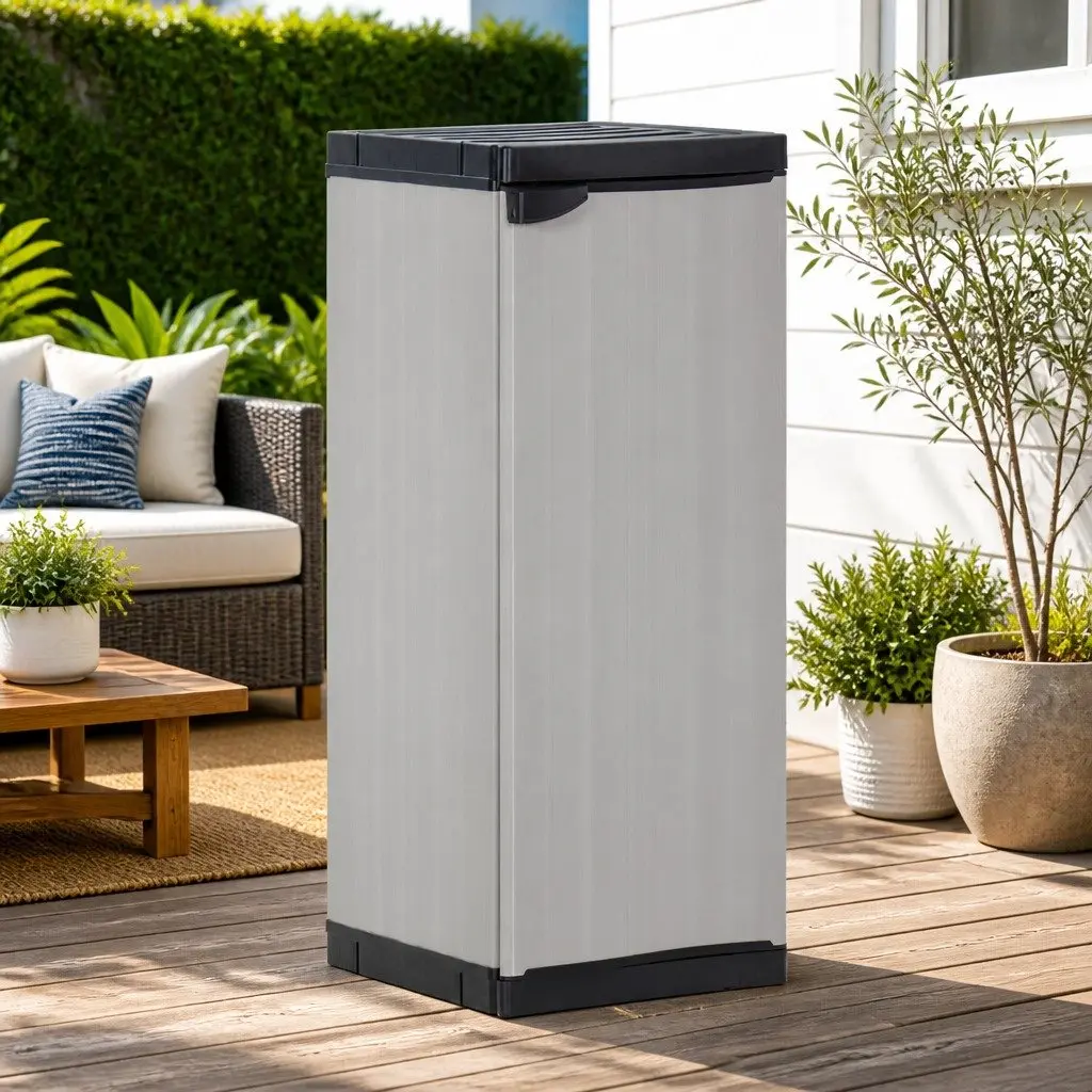 Garden Storage Cabinet PVC Polypropylene 35x40x85cm Grey