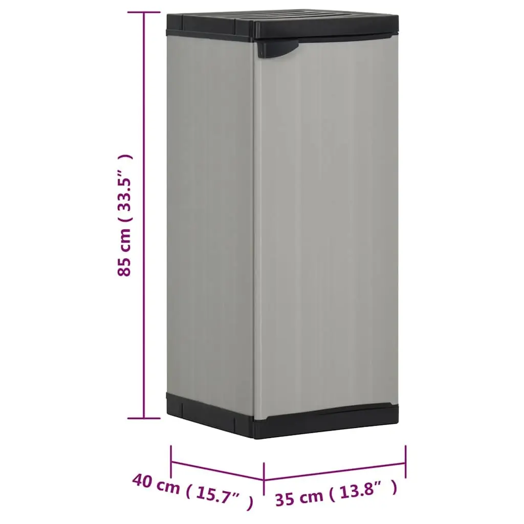 Garden Storage Cabinet PVC Polypropylene 35x40x85cm Grey