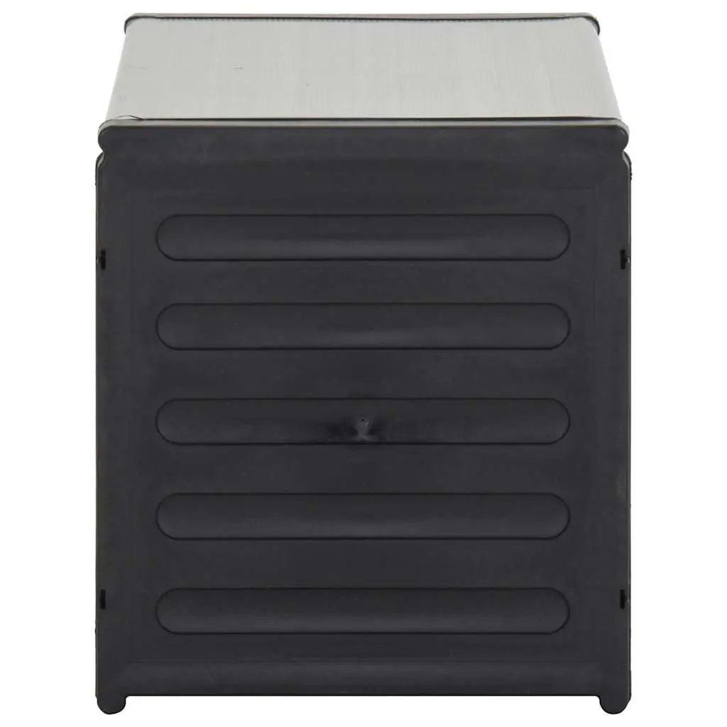 Garden Waste Basket Grey 85x34x40 cm Recycling Bin Outdoor Indoor Trash