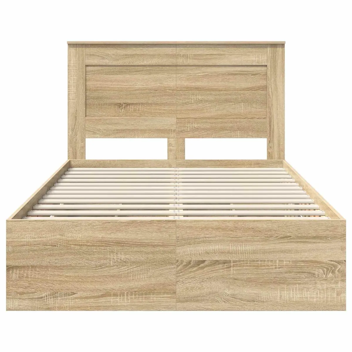 Bed Frame Engineered Wood 135 x 190 cm Sonoma Oak Modern with Storage Drawer