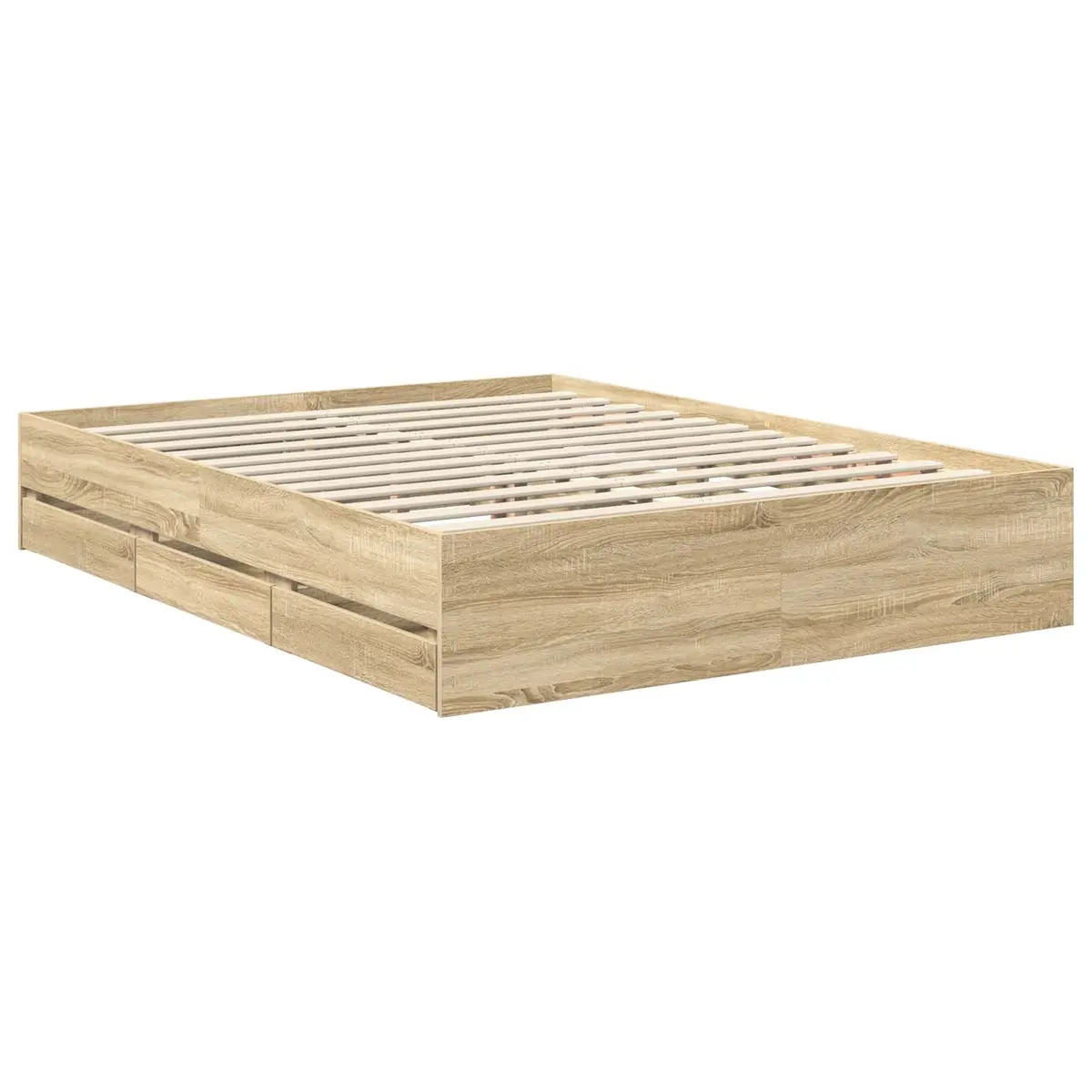 Bed Frame with Storage Drawer Sonoma Oak 150 x 200 cm Engineered Wood