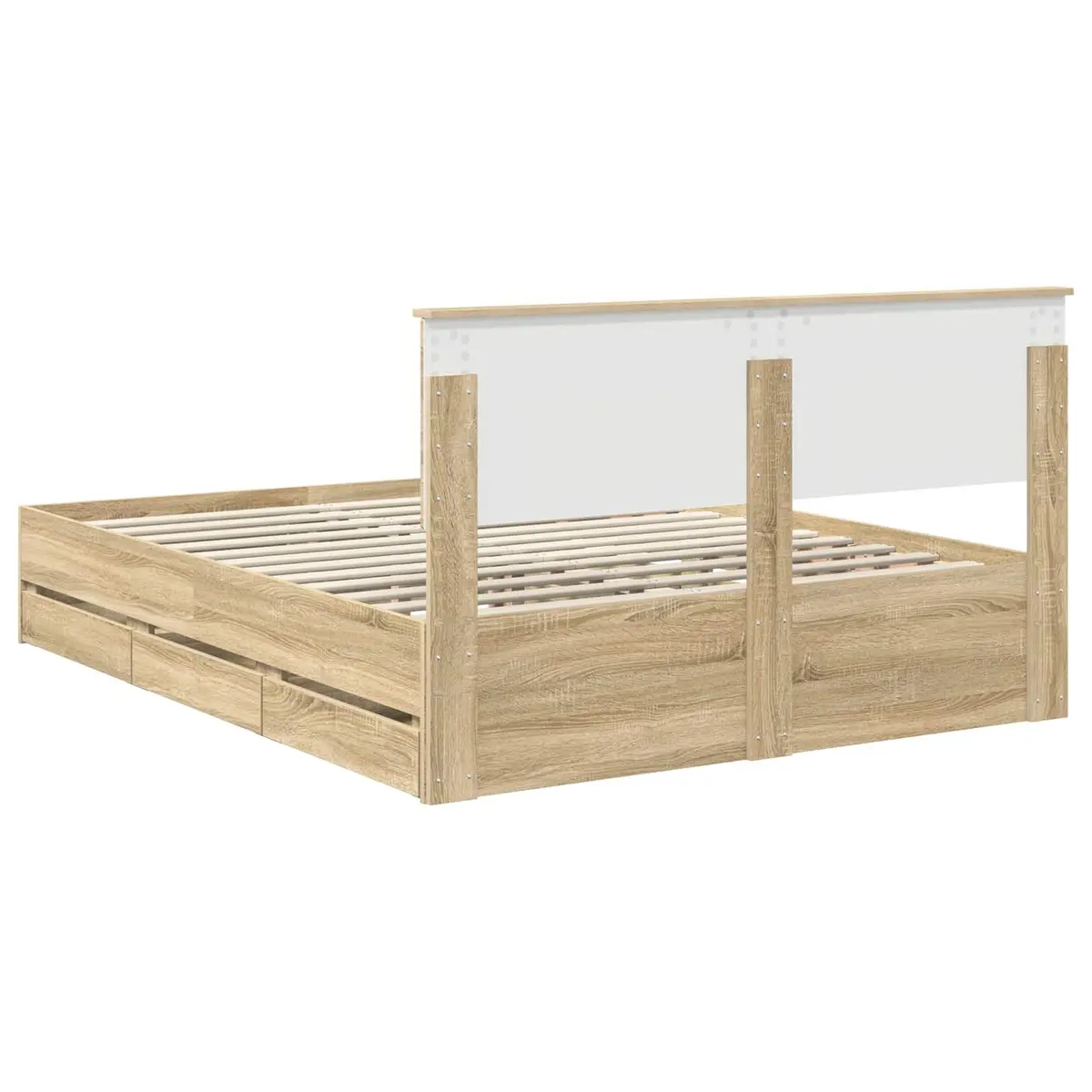 Bed Frame with Storage Drawer Sonoma Oak 150 x 200 cm Engineered Wood