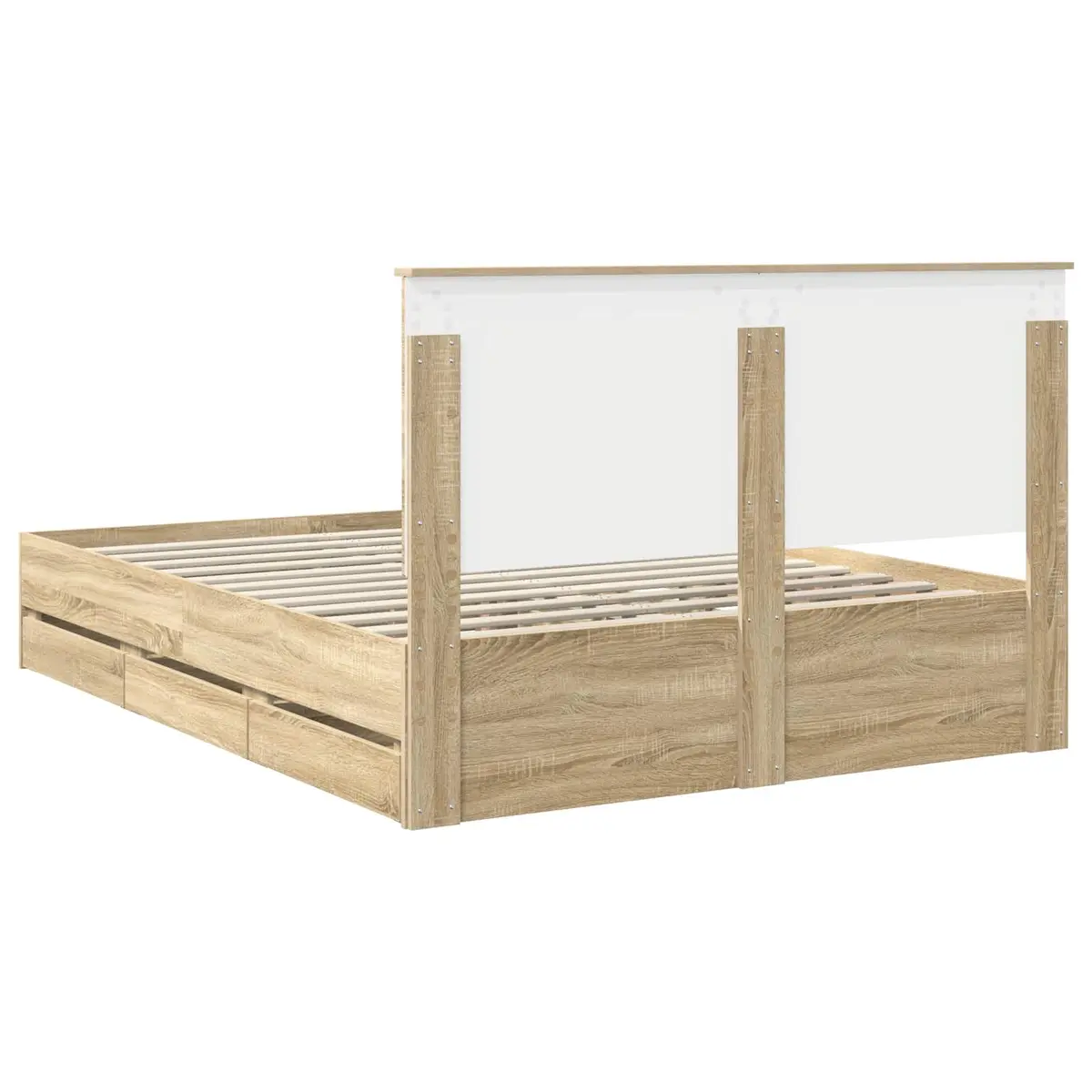 Drawer Storage Bed Frame Engineered Wood 150x200cm Sonoma Oak
