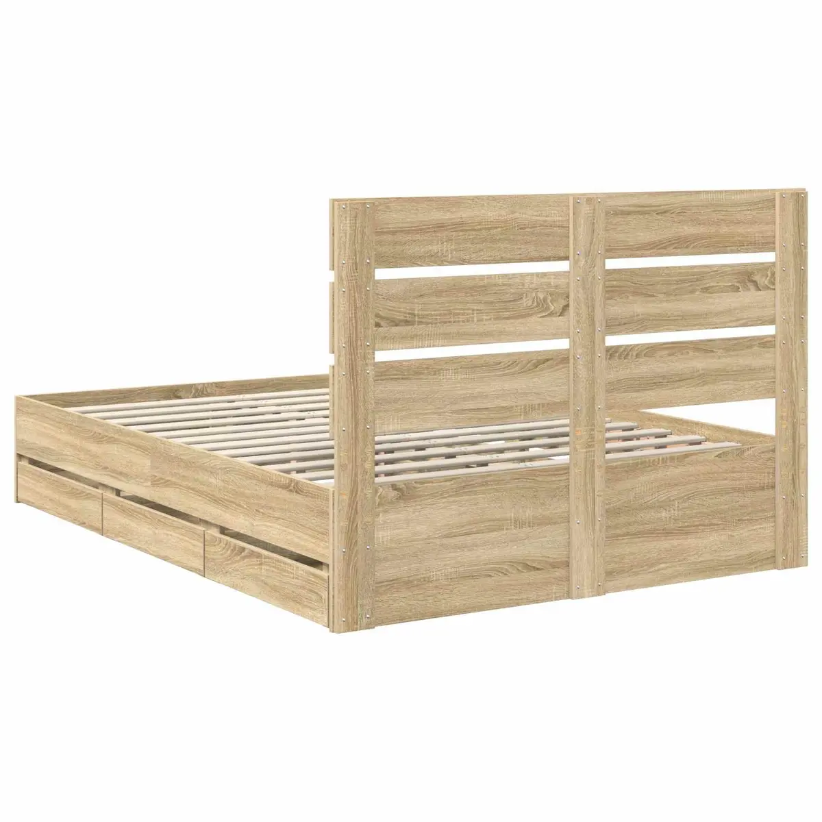 Bed Frame with Drawer Storage Sonoma Oak 150 x 200 cm Modern Bedroom Furniture
